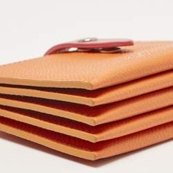 Pre Owned Celine Orange/Pink Leather Accordeon Card Holder