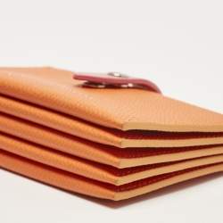 Pre Owned Celine Orange/Pink Leather Accordeon Card Holder