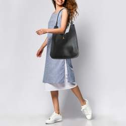 Celine Black Leather Hook Hobo