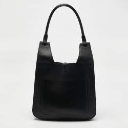 Celine Black Leather Hook Hobo