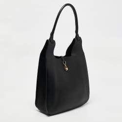 Celine Black Leather Hook Hobo