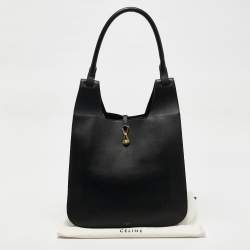 Celine Black Leather Hook Hobo