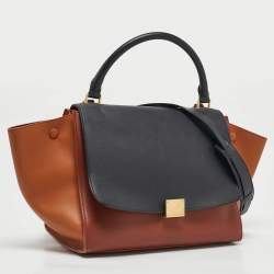 Celine Tricolor Leather Medium Trapeze Top Handle Bag