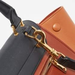 Celine Tricolor Leather Medium Trapeze Top Handle Bag