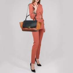 Celine Tricolor Leather Medium Trapeze Top Handle Bag