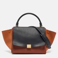 Celine Tricolor Leather Medium Trapeze Top Handle Bag
