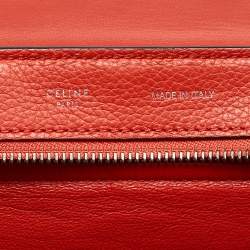 Celine Orange Leather and Suede Medium Trapeze Top Handle Bag