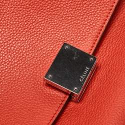 Celine Orange Leather and Suede Medium Trapeze Top Handle Bag