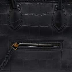 Celine Black Croc Embossed Leather Medium Phantom Luggage Tote