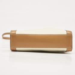 Celine Tan Canvas and Leather Mini Vertical Cabas Tote 