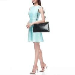 Pre Owned Celine Black Leather Medium Clasp Bag