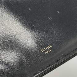 Pre Owned Celine Black Leather Medium Clasp Bag