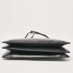 Pre Owned Celine Black Leather Medium Clasp Bag