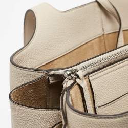 Pre Owned Celine Ivory White Leather Trifold Bag