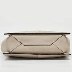 Pre Owned Celine Ivory White Leather Trifold Bag