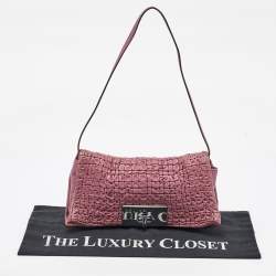 Celine Pink Leather Watch Me Flap Shoulder Bag