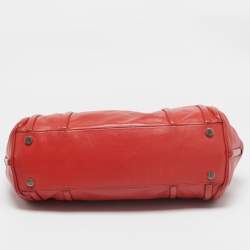 Celine Red Leather Turnlock Flap Satchel