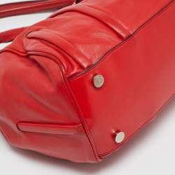 Celine Red Leather Turnlock Flap Satchel