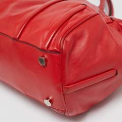 Celine Red Leather Turnlock Flap Satchel