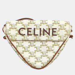 Celine Cream Canvas and Leather Triumph Triangle Bag