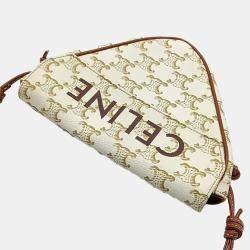 Celine Cream Canvas and Leather Triumph Triangle Bag