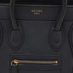 Celine Deep Navy Leather Nano Luggage Tote