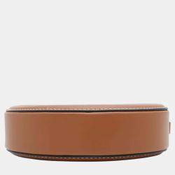 Celine Tan Leather Small Cuir Triomphe Oval Purse Shoulder Bag