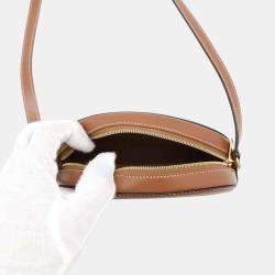 Celine Tan Leather Small Cuir Triomphe Oval Purse Shoulder Bag