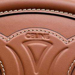 Celine Tan Leather Small Cuir Triomphe Oval Purse Shoulder Bag