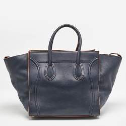 Celine Midnight Blue Leather Medium Phantom Luggage Tote