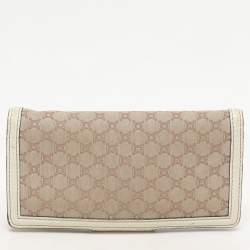 Celine Brown/Cream Macadam Canvas Triomphe Vintage French Wallet