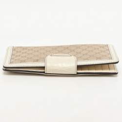 Celine Brown/Cream Macadam Canvas Triomphe Vintage French Wallet