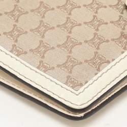 Celine Brown/Cream Macadam Canvas Triomphe Vintage French Wallet