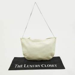 Pre Owned Celine White Leather Croissant Shoulder Bag