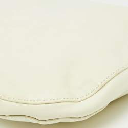 Pre Owned Celine White Leather Croissant Shoulder Bag