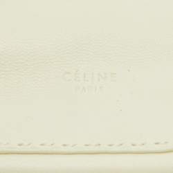 Pre Owned Celine White Leather Croissant Shoulder Bag
