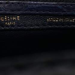 Celine Navy Blue Python Mini Luggage Tote