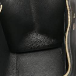 Celine Orange/Black Python, Leather and Suede Medium Trapeze Top Handle Bag