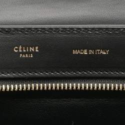 Celine Orange/Black Python, Leather and Suede Medium Trapeze Top Handle Bag