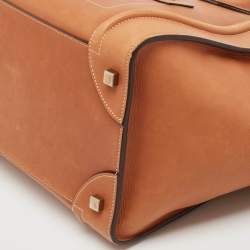 Celine Brown Leather Mini Luggage Tote
