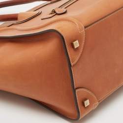 Celine Brown Leather Mini Luggage Tote