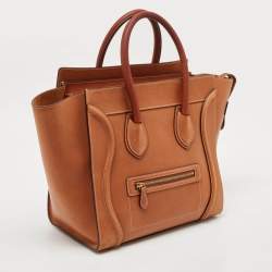 Celine Brown Leather Mini Luggage Tote