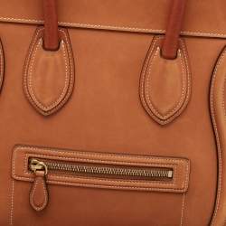 Celine Brown Leather Mini Luggage Tote