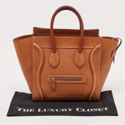 Celine Brown Leather Mini Luggage Tote