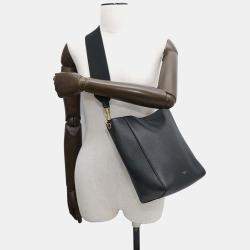 Celine Sangle Bucket Black189303 Leather Size Small