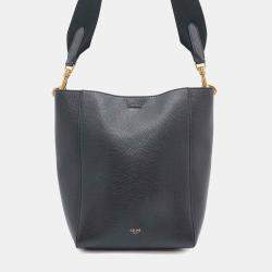 Celine Sangle Bucket Black189303 Leather Size Small