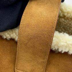 Celine Brown Suede Shearling Medium Louise Bag 
