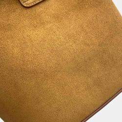 Celine Brown Suede Shearling Medium Louise Bag 