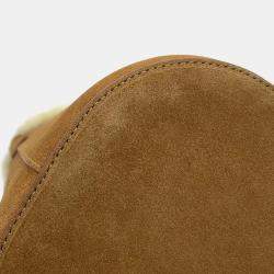 Celine Brown Suede Shearling Medium Louise Bag 