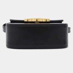Celine Black Shiny Calf Leather Mini Triomphe Claude Shoulder Bag 